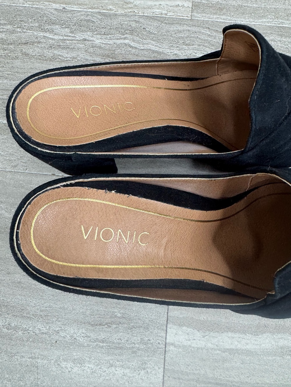 Vionic Presley Black Suede Knotted Mule Heels Womens Size 7 - Picture 2 of 12